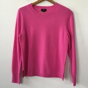J. Crew Cashmere Slim-fit Crewneck Sweater in Pink